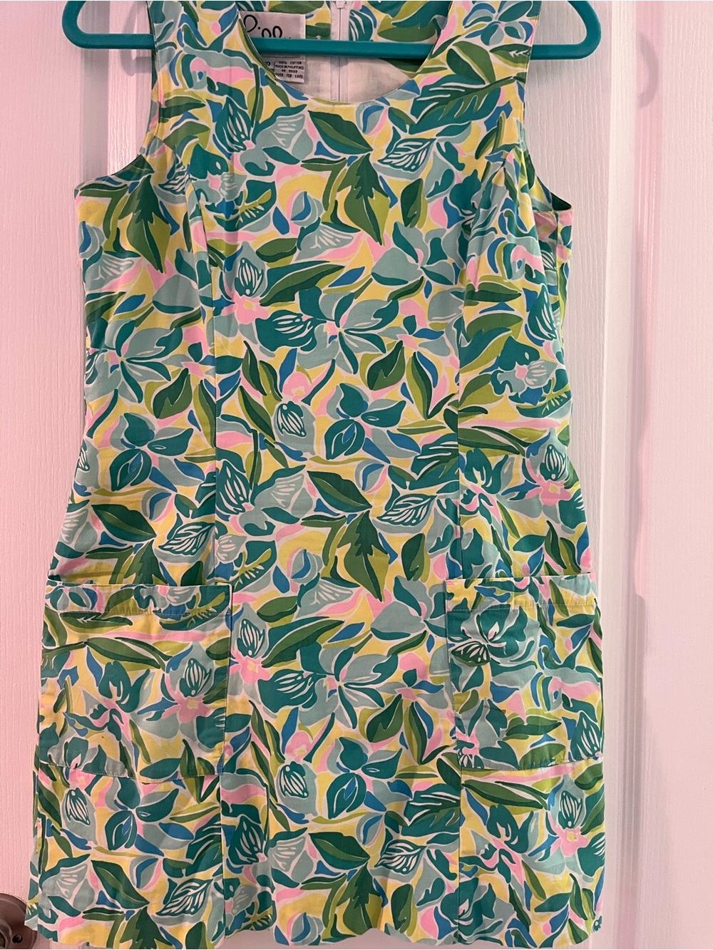 Lilly Pulitzer Sleeveless Mini Dress in Green, Blue, Yellow, Pink Floral Print